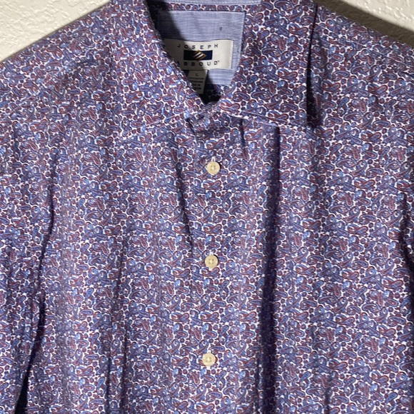 Joseph Abboud Purple Paisley Button Down Shirt Large - Picture 2 of 7